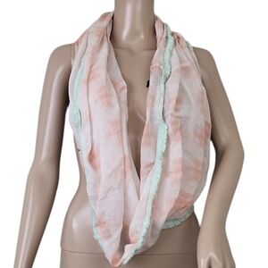 American Eagle Infinity Scarf PEACH LACE FRINGE HIPPIE BOHO